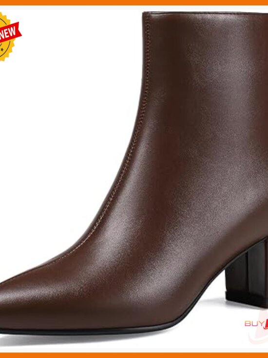 Shoes - Women's Ankle Boots Pointed Toe Chunky Block Heel Low Heel Booties
